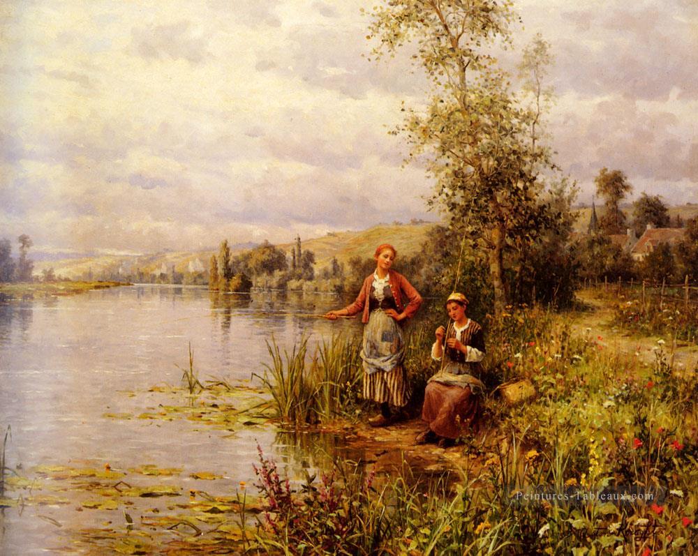Femmes du pays après la pêche sur un après midi d’été Louis Aston Knight Peintures à l'huile